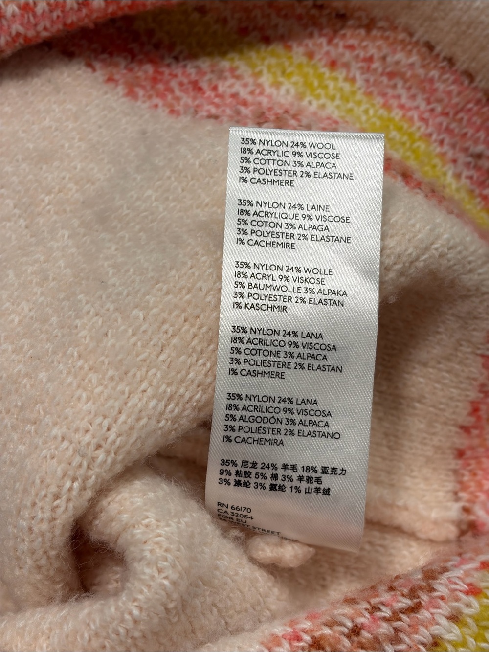 Anthropologie Cream and Peach Cowl-Neck Sweater - Picture 5 of 5